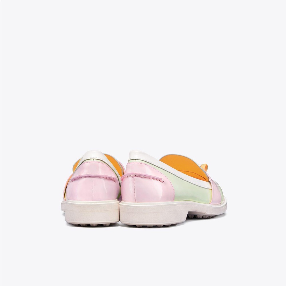 Tory Burch Color Block Pocket Tee Golf Loafer Flat - Picture 5 of 14